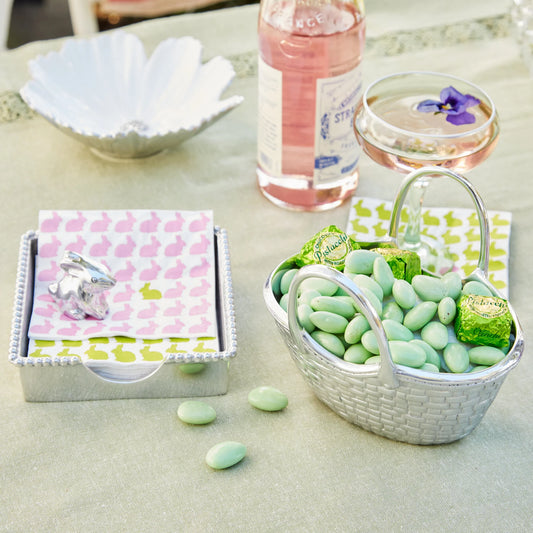 Mariposa Bunny beaded Napkin Box