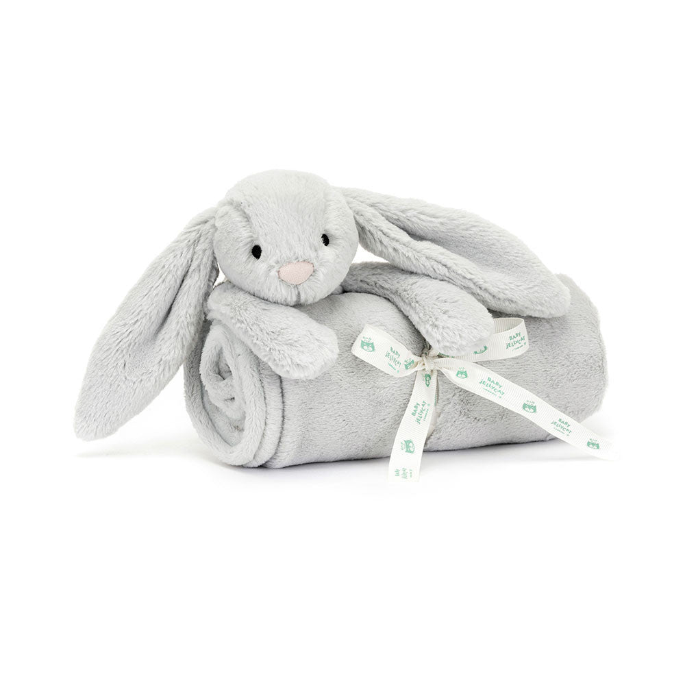 JellyCat Bashful Grey (Silver) Bunny Blankie