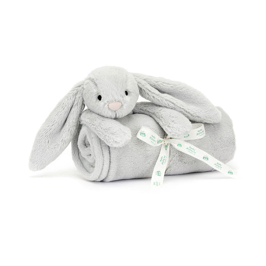 JellyCat Bashful Grey (Silver) Bunny Blankie