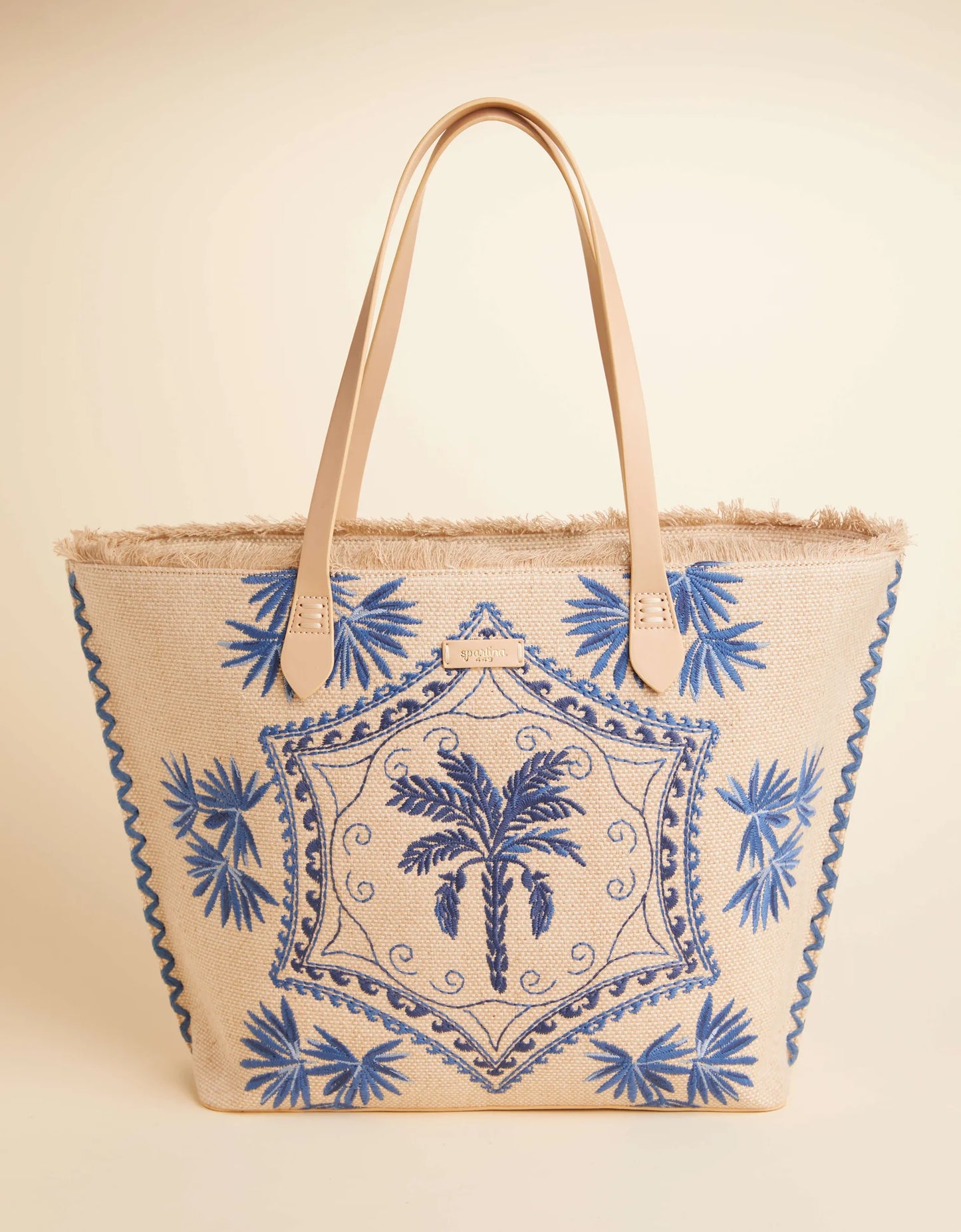 Spartina Beach Tote Ogeechee Palm Medallion - Medium Beige