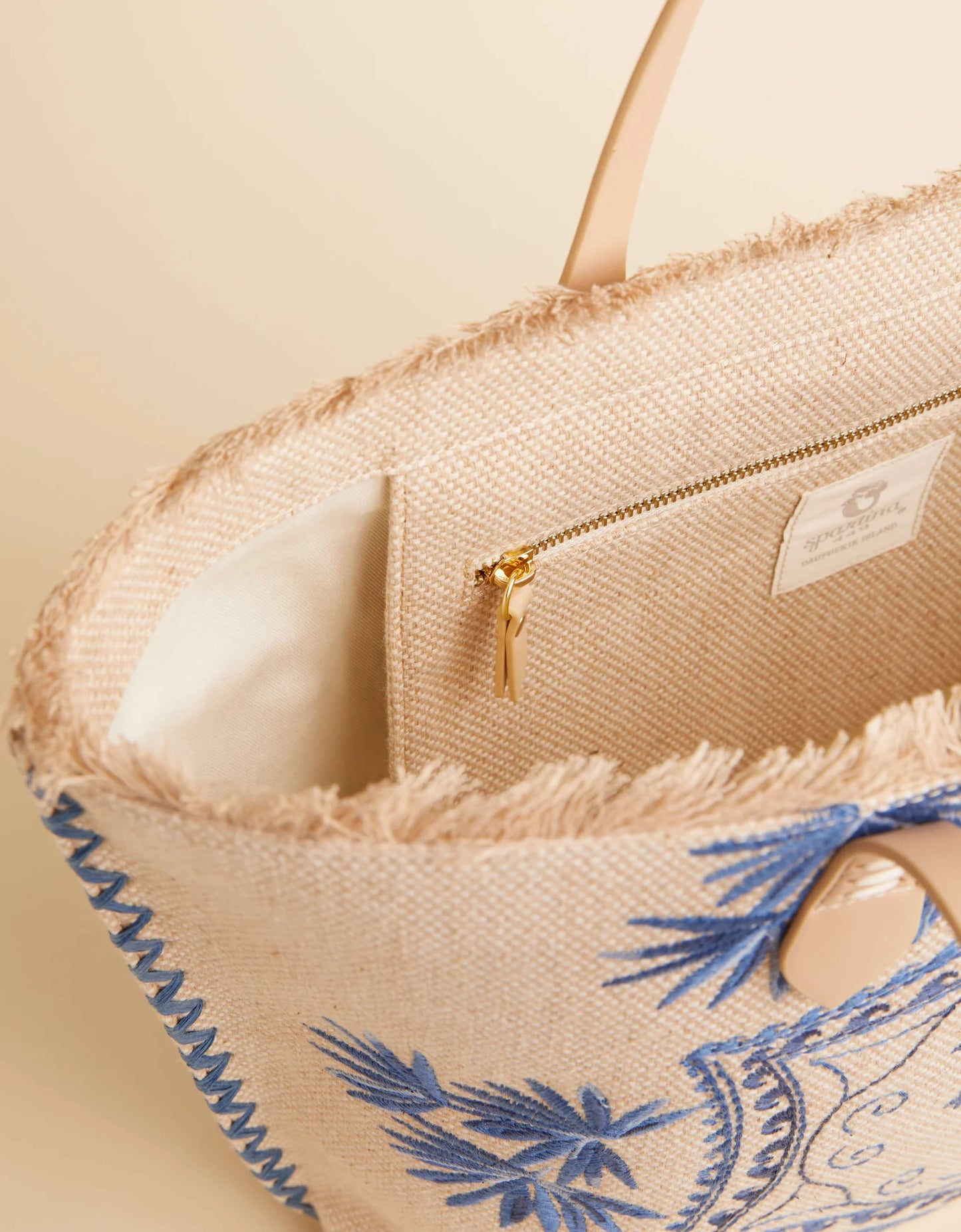 Spartina Beach Tote Ogeechee Palm Medallion - Medium Beige