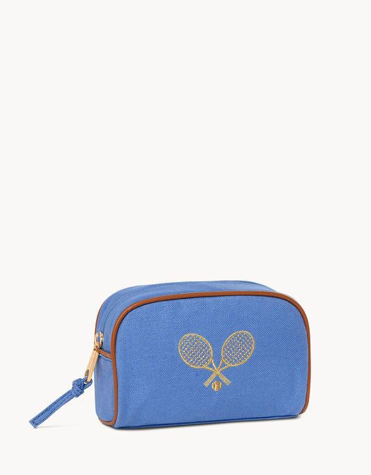 Spartina Blue Tavel Pouch Duel Tennis Rackets Blue