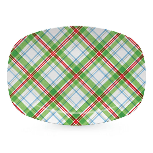 Mariposa TayChic Christmas Tartan Plaid Platter
