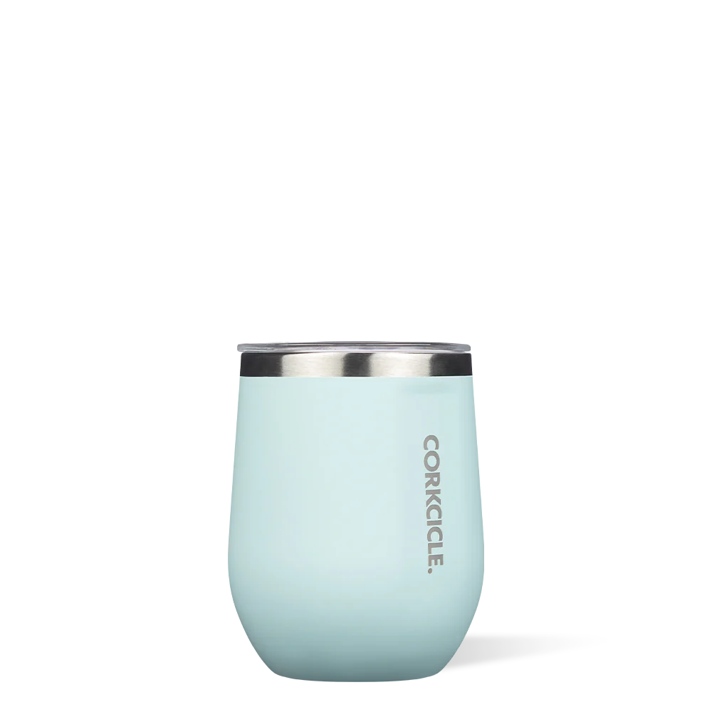 Corkcicle Stemless Insulated Wine Tumbler w/Lid - 12 oz. - (Gloss Powder Blue)