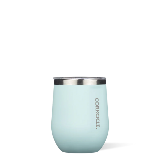 Corkcicle Stemless Insulated Wine Tumbler w/Lid - 12 oz. - (Gloss Powder Blue)