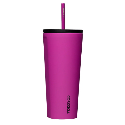 Corkcicle Insulated Tumbler Cold Cup with Straw - 24oz. - (Berry Punch)