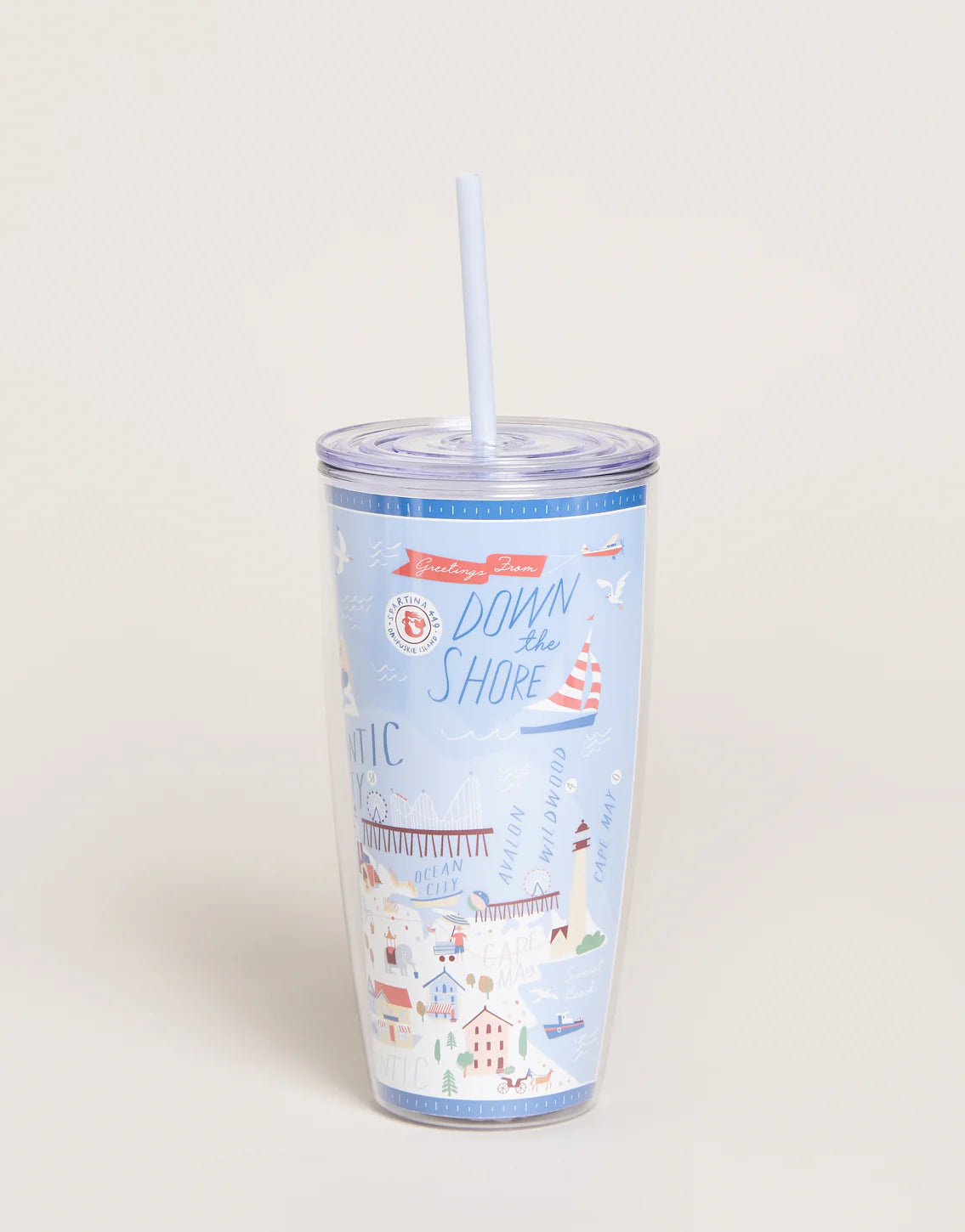Spartina Down The Shore Clear Drink Tumbler 24oz
