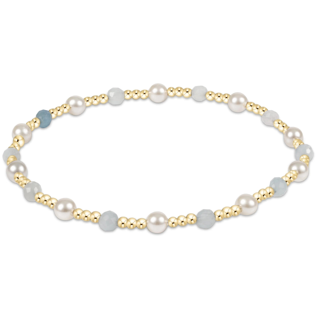 Enewton Jewlery - Sincerity Gemstone & Pearl 4mm Bracelet - Aquamarine
