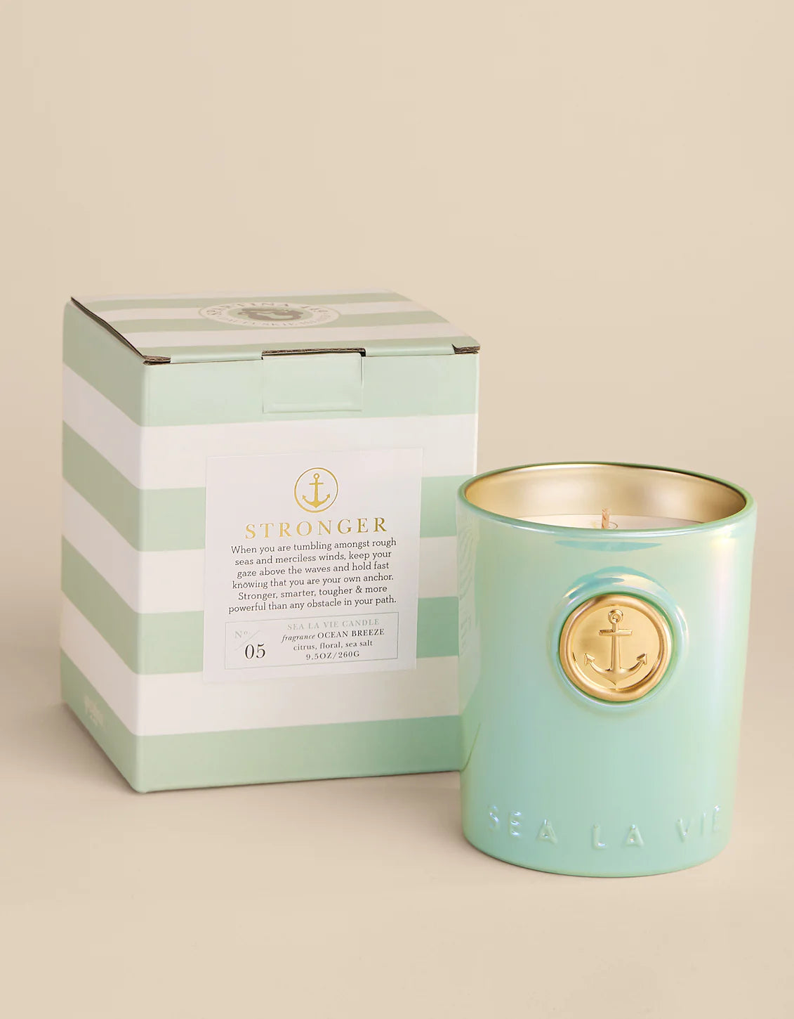 Spartina - Sea La Vie Candle - 9.5oz Stronger/Anchor - Ocean Breeze Fragrance