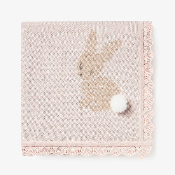 Elegant Baby Bunny Cotton Knit Baby Blanket