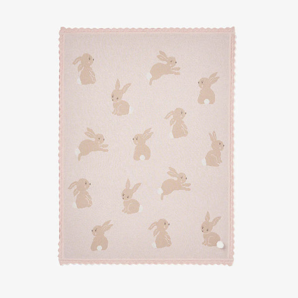 Elegant Baby Bunny Cotton Knit Baby Blanket