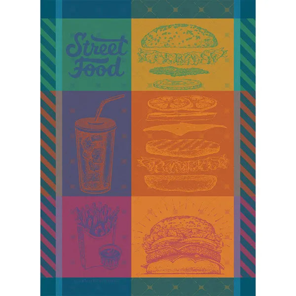 Garnier Thiebaut -  Street Food USA Gourmand Jacquard Kitchen Towel