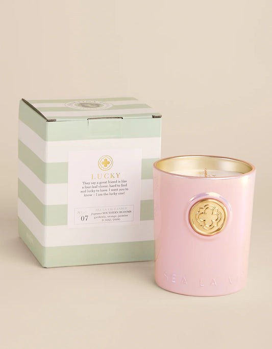 Spartina Sea La Vie Candle - 9.5oz Lucky/Quatrefoil - Southern Blooms Fragrance