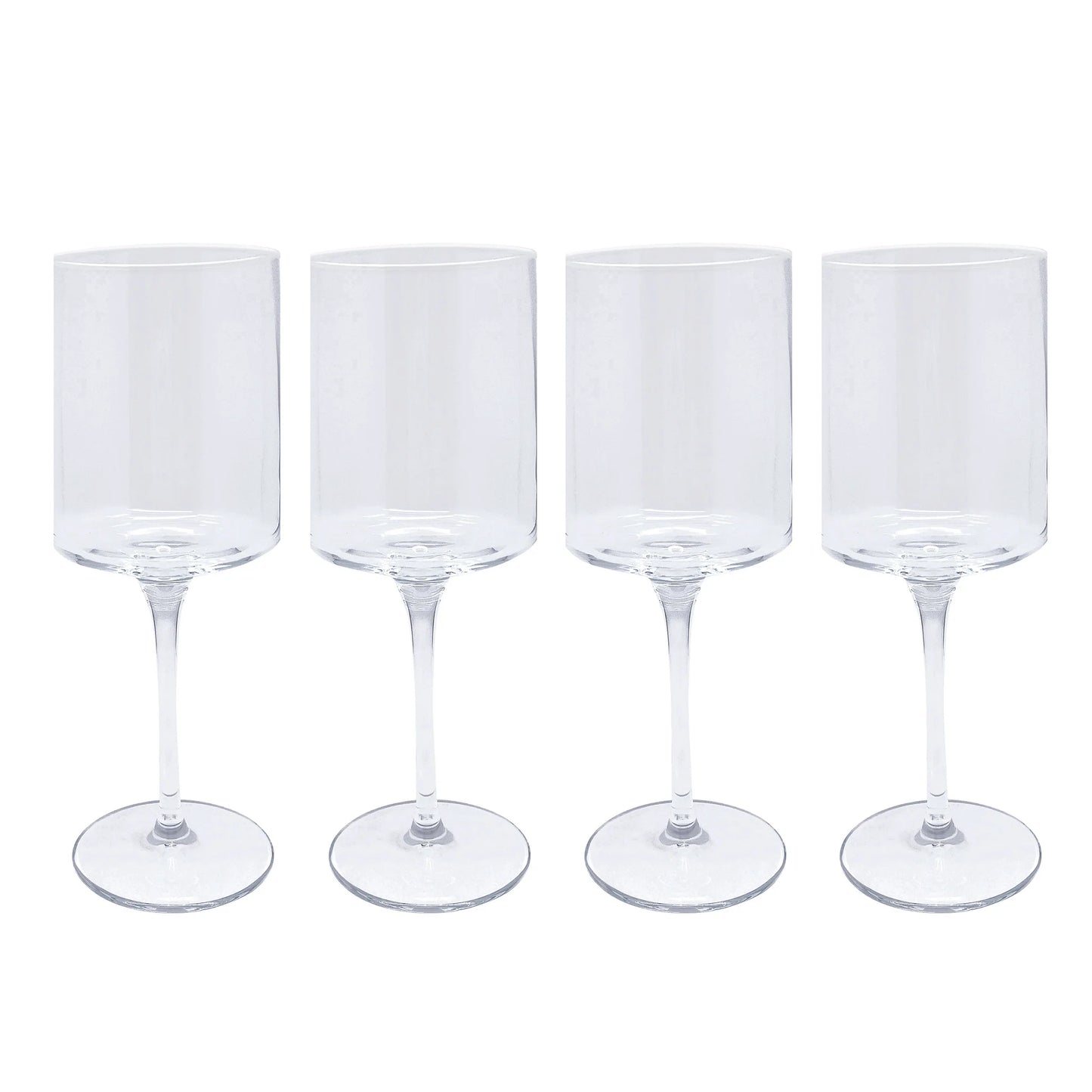 Mariposa Fine line clear with White Rim Wine Glass-  set of 4