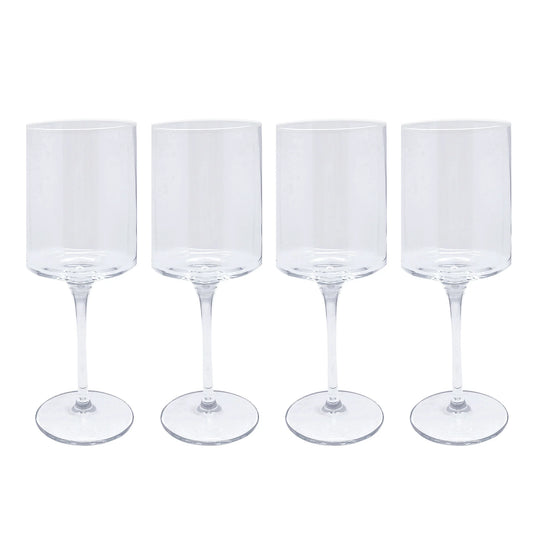 Mariposa Fine line clear with White Rim Wine Glass-  set of 4