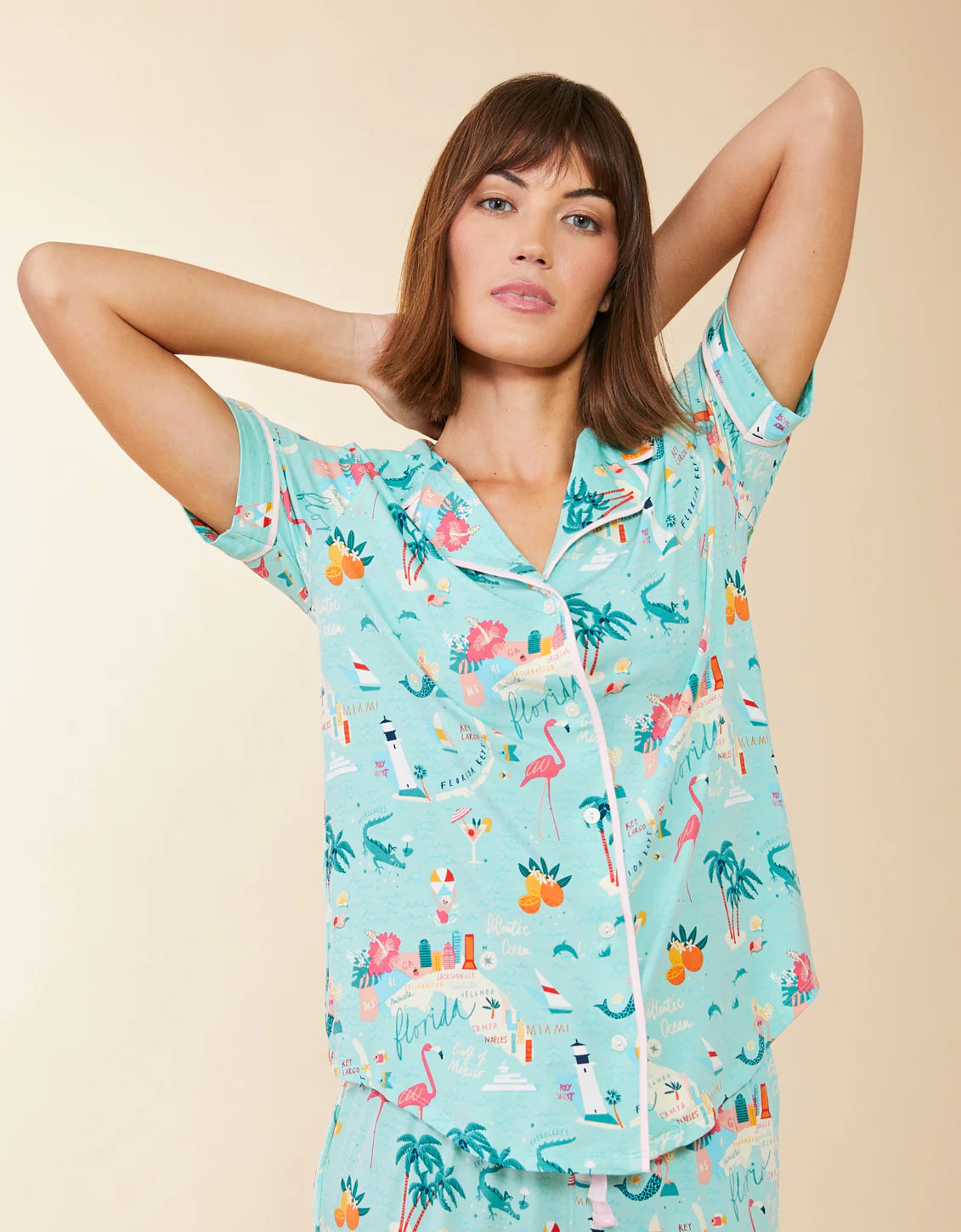 Spartina Pajama Short Sleeve Top - Florida - Size M