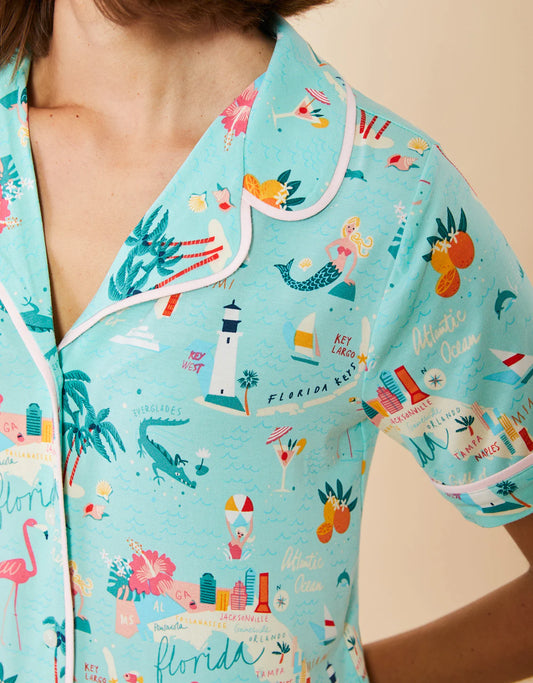 Spartina Pajama Top Short Sleeve - Florida - Size L