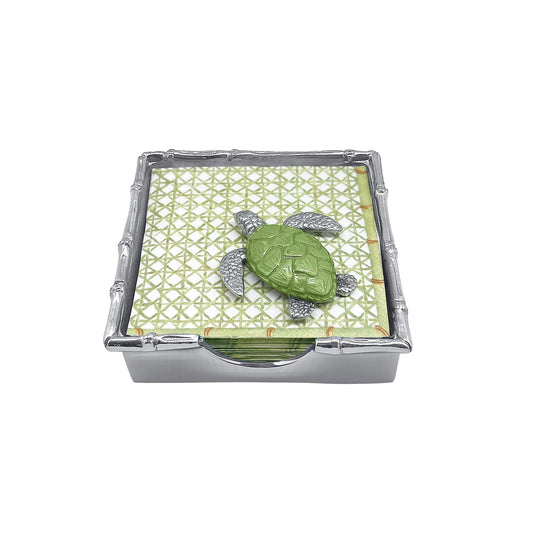 Mariposa Green Sea Turtle Bamboo Napkin Box Set