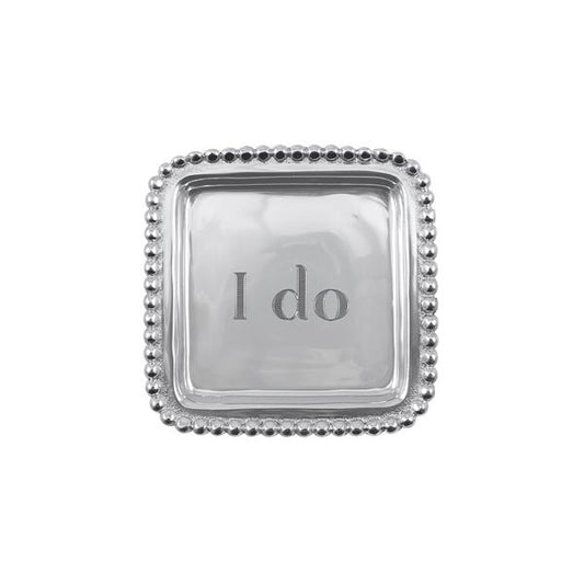 Mariposa I Do beaded square tray