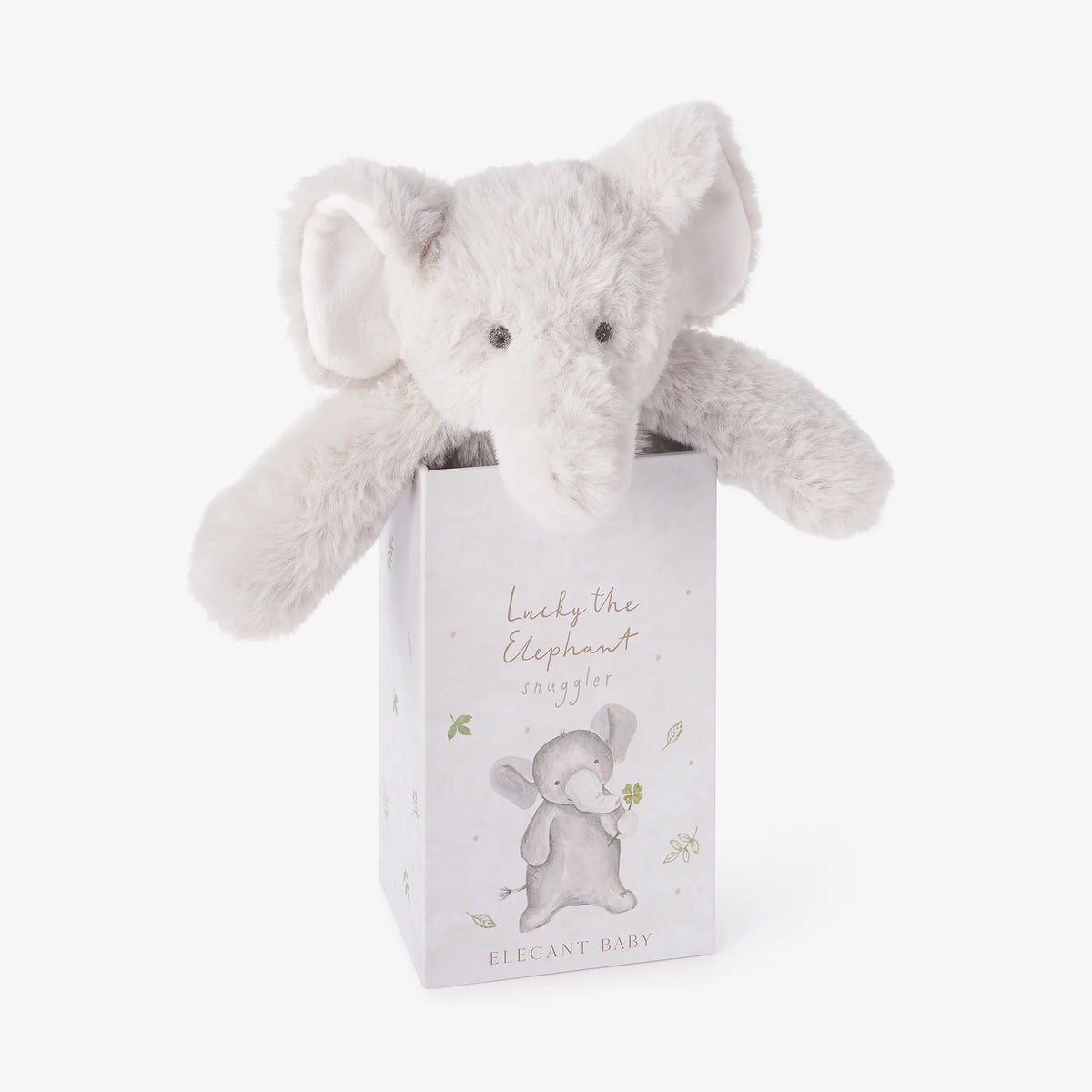 Elegant Baby - Lucky the Elephant Snuggler - Boxxed - Gray