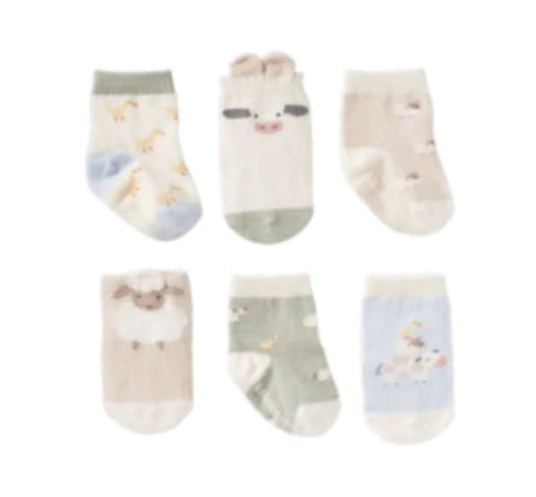 Elegant Baby On the Farm Socks Gift Set