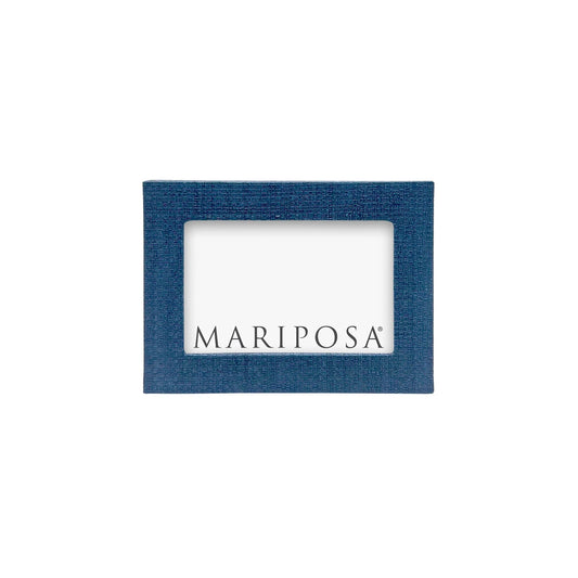 Mariposa Indigo Faux Grasscloth 4x6 Frame