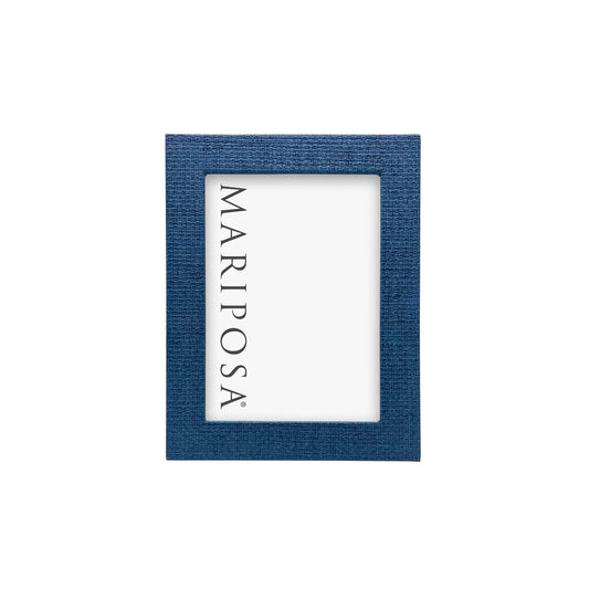 Mariposa Indigo Faux Grasscloth 5x7 Frame