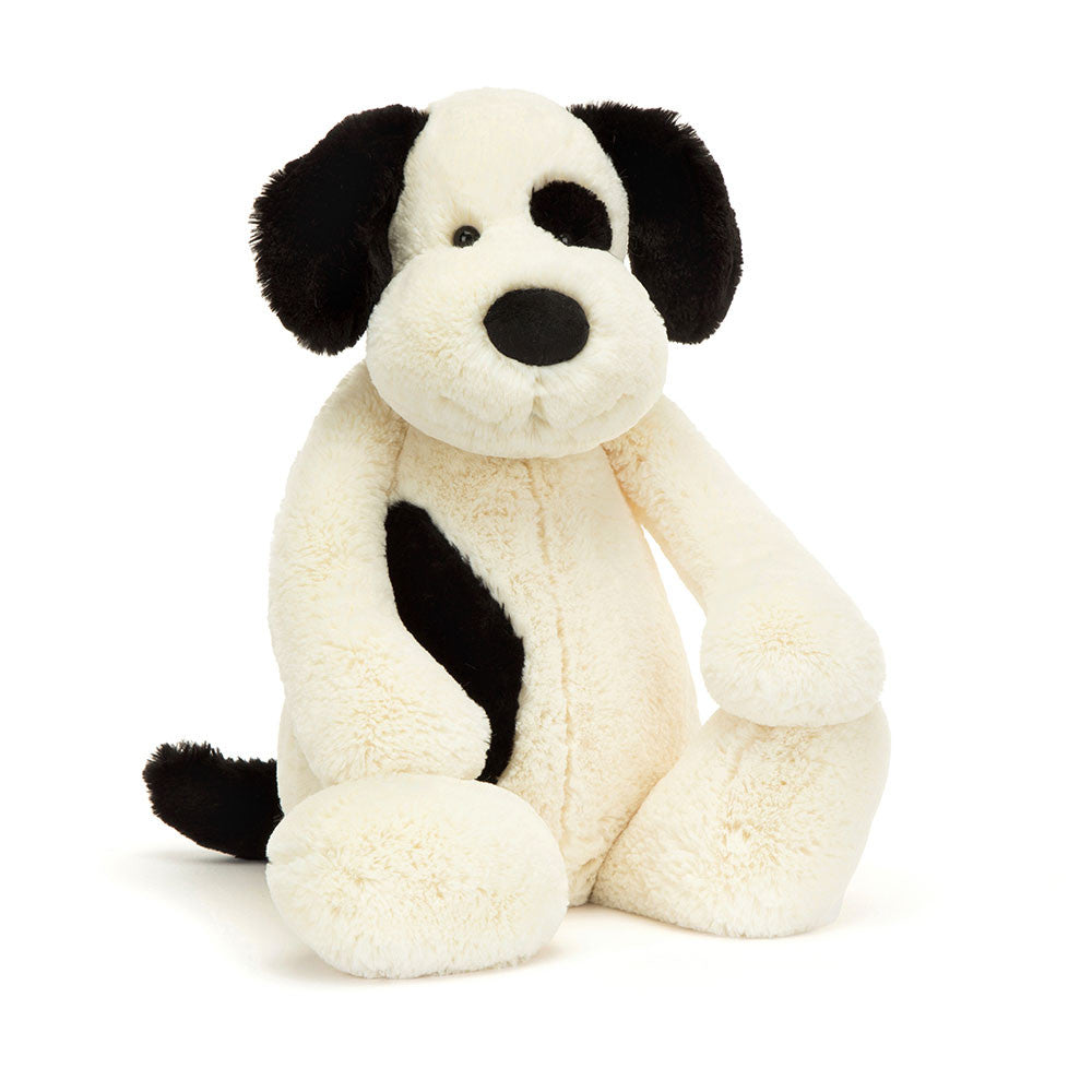 JellyCat Big Black and Cream Bashful Puppy
