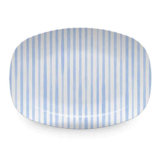 Mariposa Traychic Light Blue Simple Stripes Platter