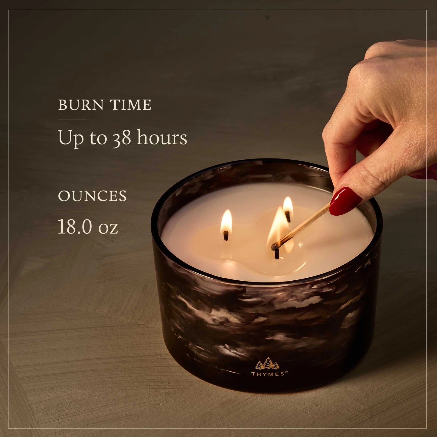 Thymes - Noir Woods - 3 Wick Candle - 18oz.