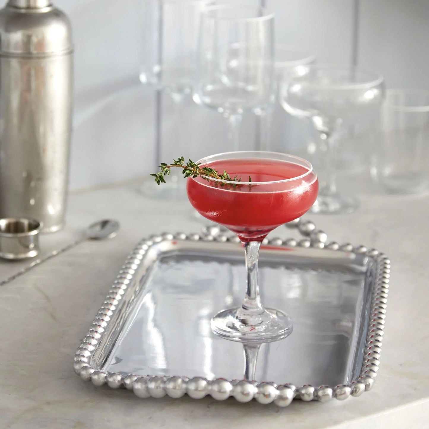 Mariposa Pearled Medium Service Tray
