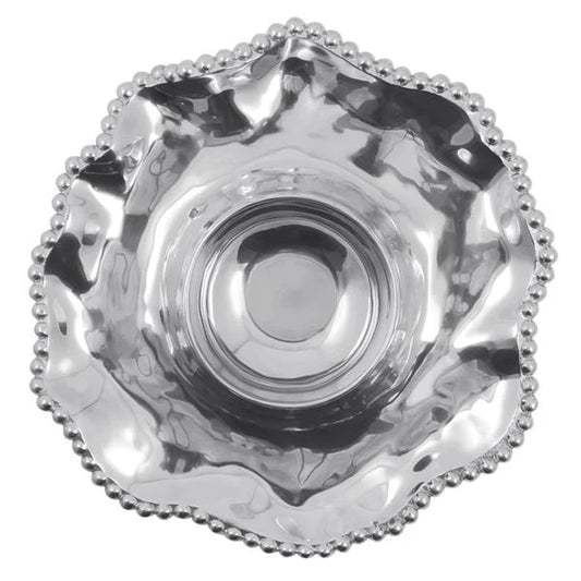 Mariposa Pearled Wavy Chip and Dip Bowl