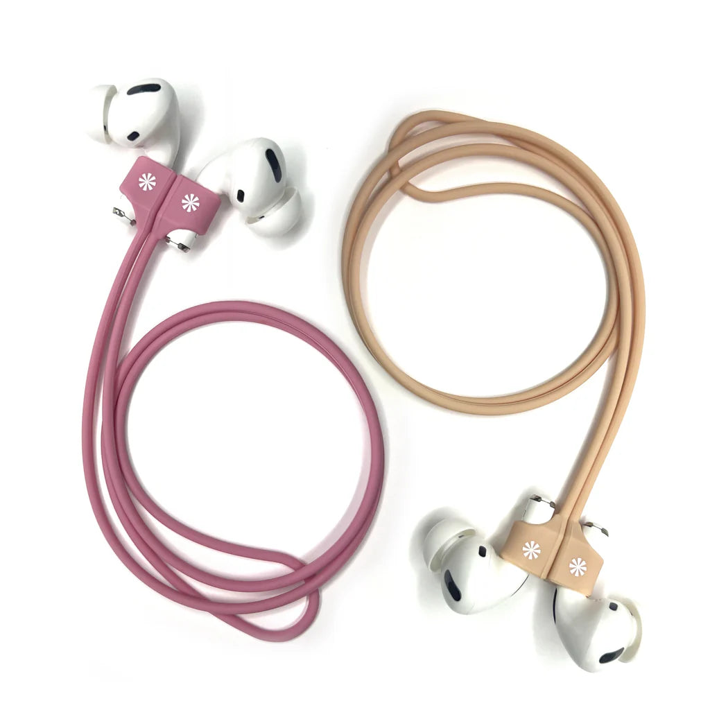 Tech Candy -  Pod Squad - Set of 2 Earbud Tethers - Pink/Natural