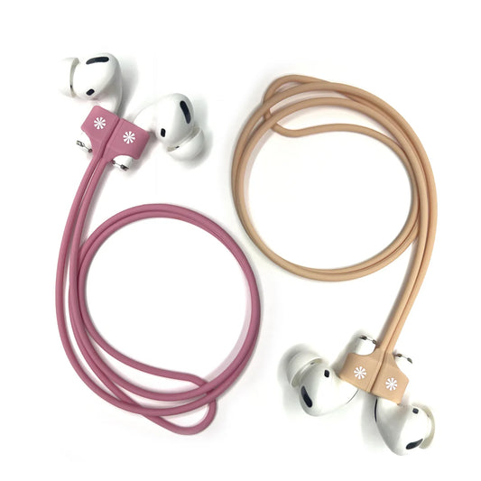 Tech Candy -  Pod Squad - Set of 2 Earbud Tethers - Pink/Natural