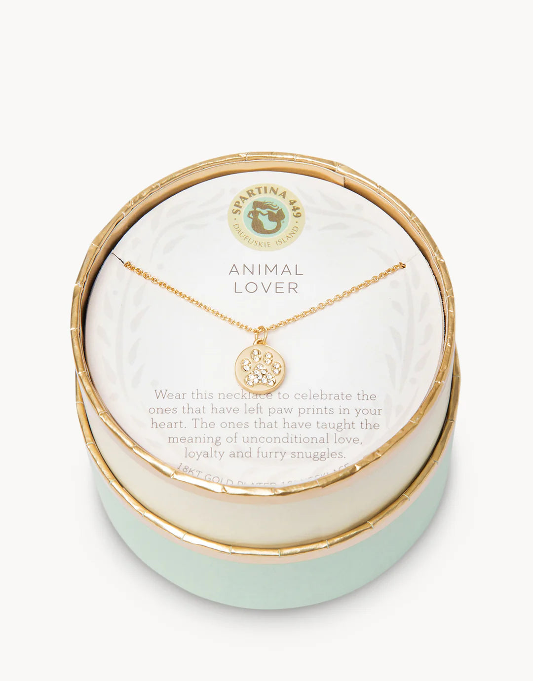 Spartina - Sea La Vie 18" Necklace - Animal Lover/Paw - Gold