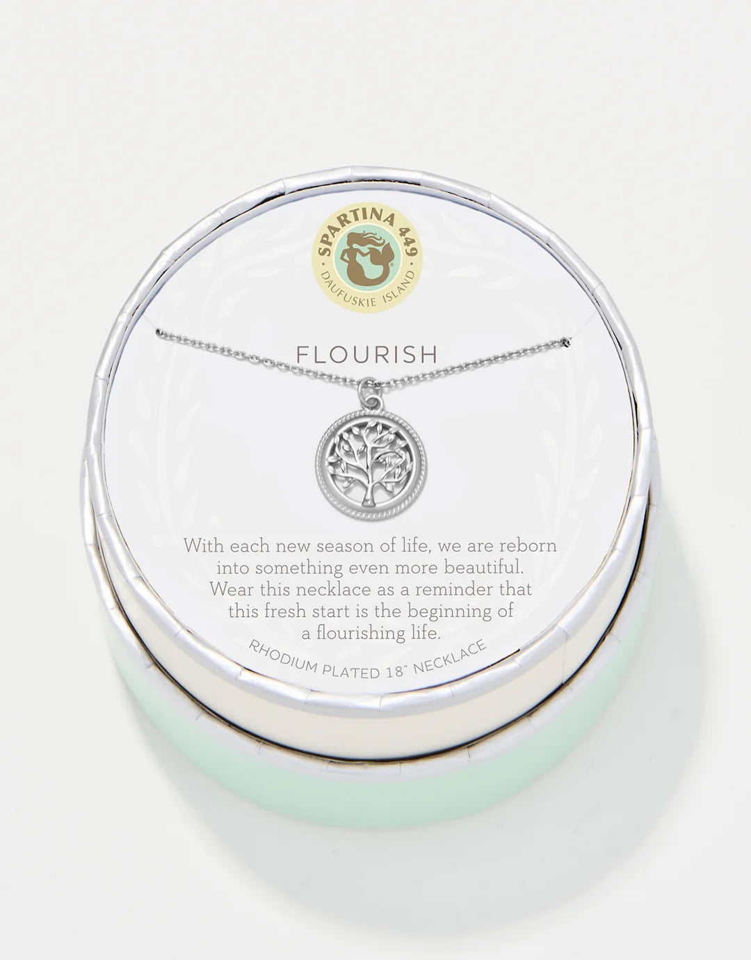 Spartina - Sea La Vie 18" Necklace  - Flourish/Tree of Life - Silver