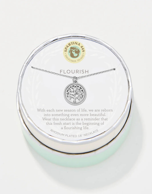 Spartina - Sea La Vie 18" Necklace  - Flourish/Tree of Life - Silver