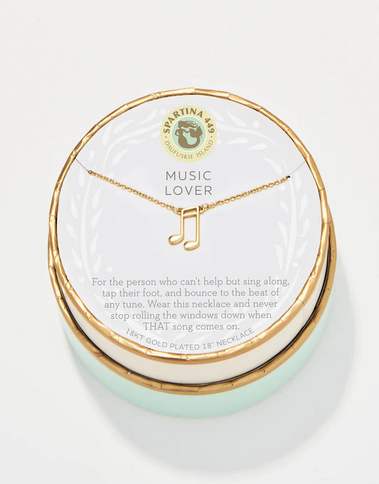 Spartina - Sea La Vie 18" Necklace - Music Lover/Note - Gold