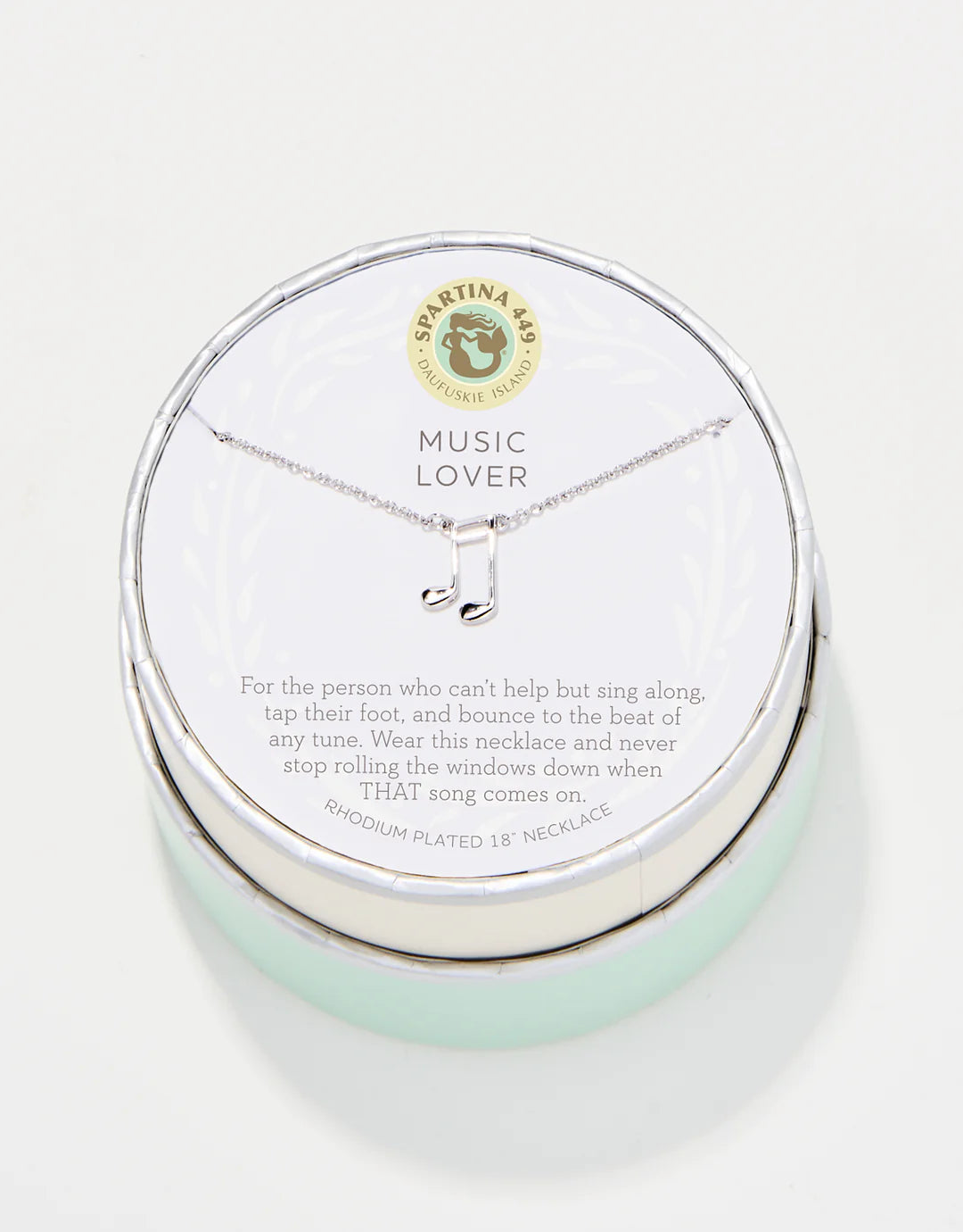 Spartina - Sea La Vie 18" Necklace - Music Lover/Note - Silver