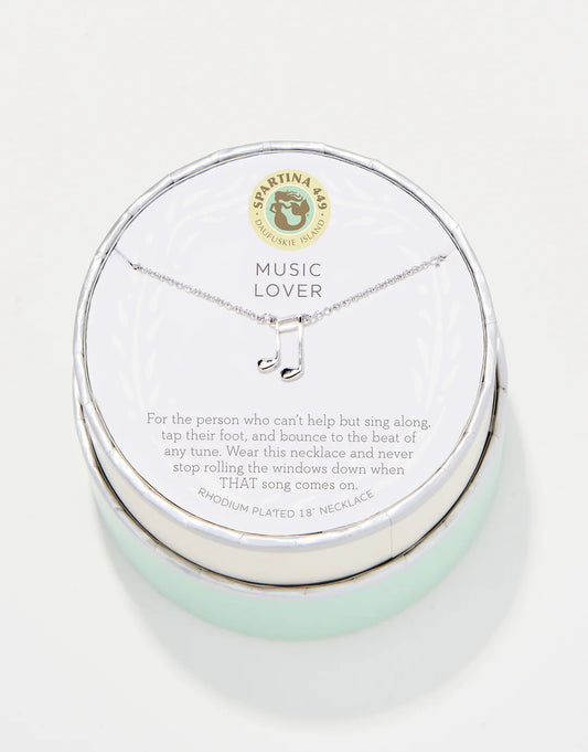 Spartina - Sea La Vie 18" Necklace - Music Lover/Note - Silver