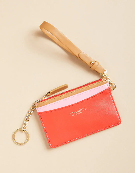 Spartina - Slim Card Coinpurse - Pink/Red Color Block