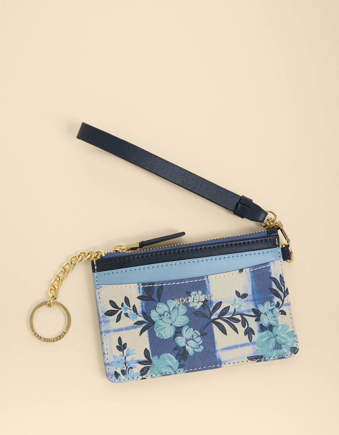 Spartina Slimcard Coinpurse  - Serpentine Floral Pane Blue