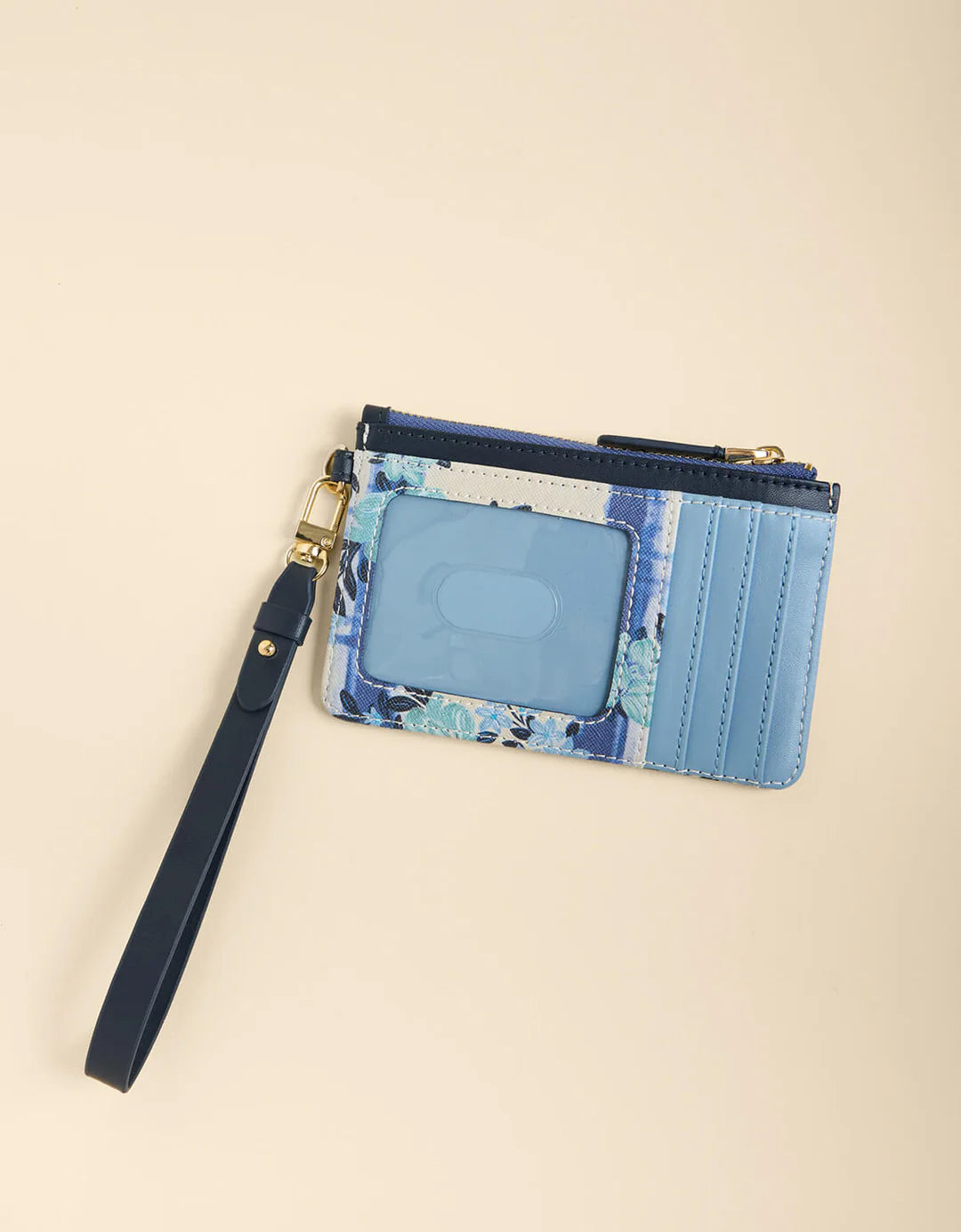 Spartina Slimcard Coinpurse  - Serpentine Floral Pane Blue