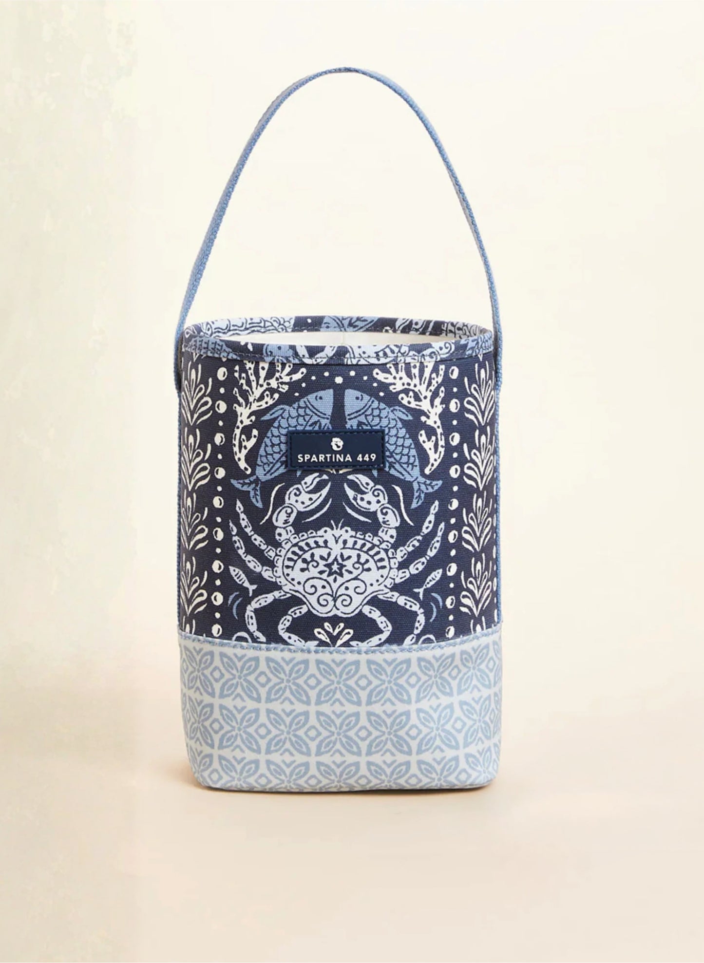Spartina Double Wine Caddy - Hamilton Sea Life - Navy