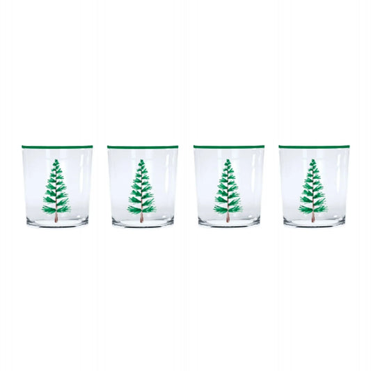 Mariposa Woodland Trees Suite of 4 Double Old Fashion Glasses