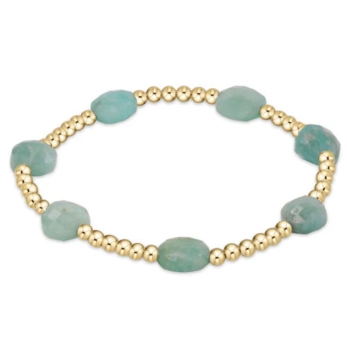 eNewton Bracelet - Extends - Admire Gold 3mm Bead Bracelet - Amazonite