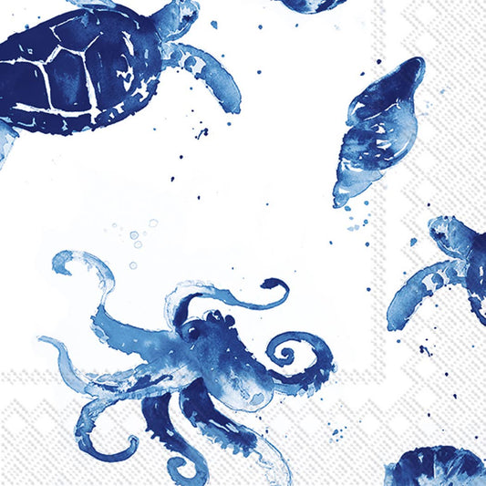 Boston International - Paper Cocktail Napkins Pack of 20 Under the Sea