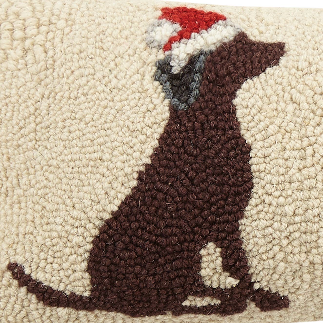 Labrador Dogs with Santa Hat Hook Pillow