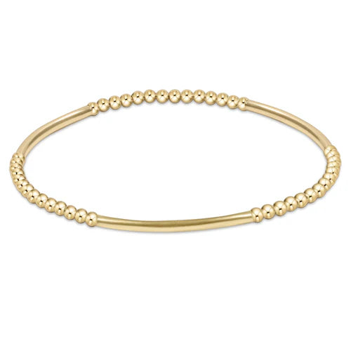 eNewton Bracelet - Bliss Bar Gold Pattern 2.5mm Bead Bracelet - Gold