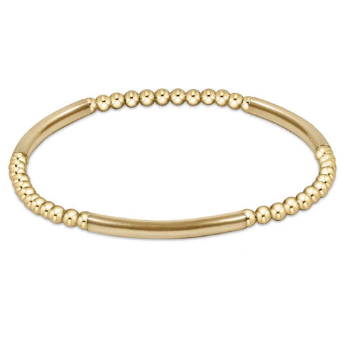 eNewton Bracelet - Bliss Bar Gold Pattern 3mm Bead Bracelet - Gold